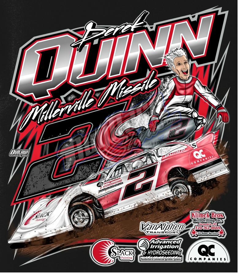 Custom dirt late model shirt design - Scott Bintz Red Headed Rebel number 1S