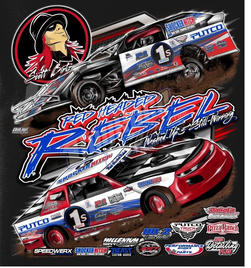 Custom dirt modified shirt design - Tanner Freese number 3T pink and blue