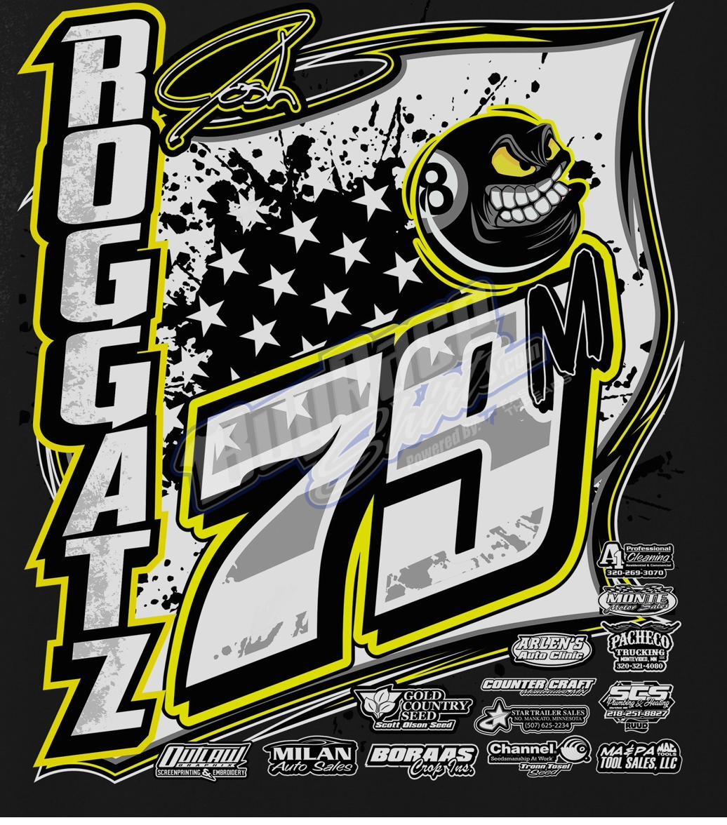 Custom go-kart and quarter midget shirt design - Brock McCumber Racing number 25 Boone IA